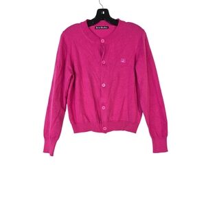 Acne Studios knit classic Vibrant Pink Cardigan